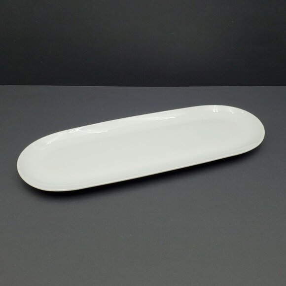 Fitz and Floyd Everyday White Porcelain Oblong Serving Tray Appetizer Plate - Picture 4 of 4